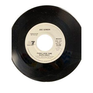 Vintage 7” 45 RPM vinyl record Joe Simon funny how time slips away